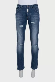 Men's blue ripped jeans