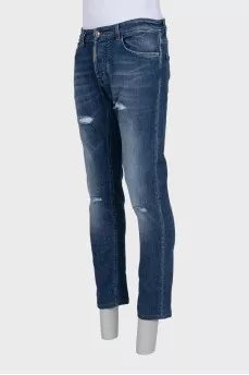 Men's blue ripped jeans