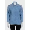 Denim shirt decorated with crystals