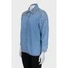 Denim shirt decorated with crystals