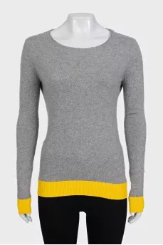 Drawstring jumper with contrast trim