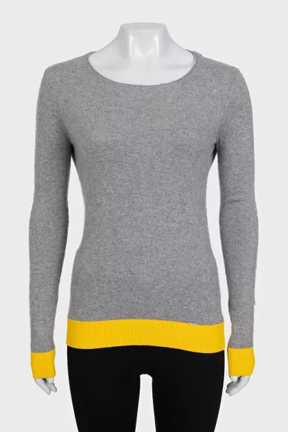 Drawstring jumper with contrast trim