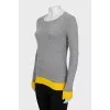 Drawstring jumper with contrast trim