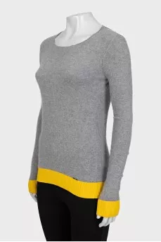 Drawstring jumper with contrast trim