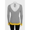 Drawstring jumper with contrast trim