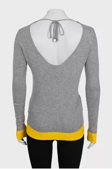 Drawstring jumper with contrast trim