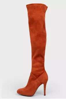 High Brown suede boots