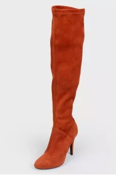 High Brown suede boots