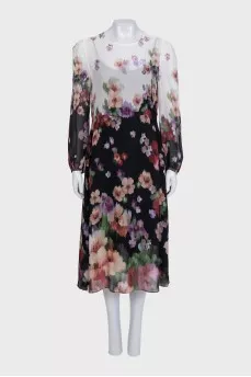 Loose-fitting floral print dress