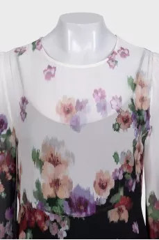 Loose-fitting floral print dress