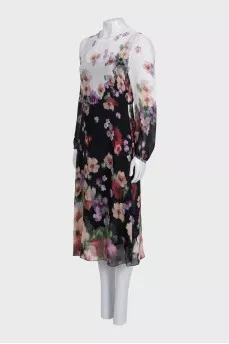 Loose-fitting floral print dress