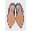 Silver pointed toe ankle boots