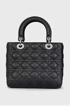 Чорна сумка зі шкіри Lady Dior
