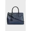 Two-tone leather tote
