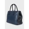Two-tone leather tote