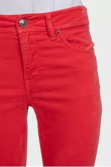 Low-waist velvet trousers