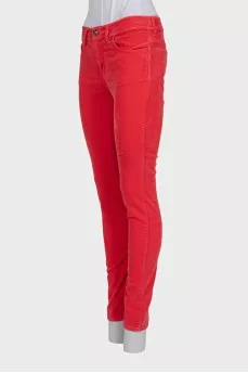 Low-waist velvet trousers