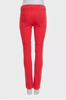 Low-waist velvet trousers