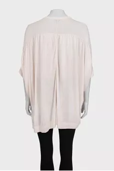 Бежевая футболка oversize