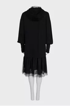 Black dress with tulle and lace