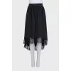 Silk skirt with lace trim