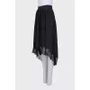Silk skirt with lace trim