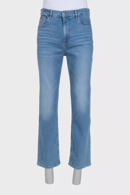 Regular fit light blue jeans with tag