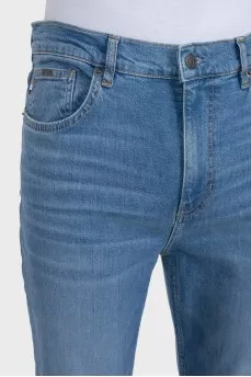 Regular fit light blue jeans with tag