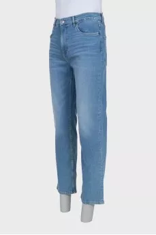 Regular fit light blue jeans with tag