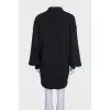 Черное oversize платье с вышивкой
