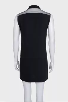 Mini dress with a transparent insert