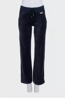 Blue velour suit with pants