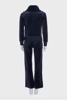 Blue velour suit with pants