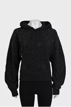 Чорне худі зі стразами Mugler x H&M