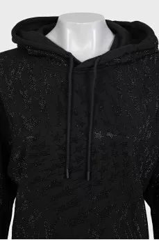 Чорне худі зі стразами Mugler x H&M