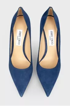 Blue sucking shoes on a stiletto