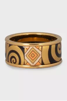 Gold plated ring with enamel
