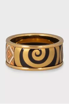 Gold plated ring with enamel