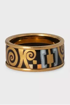 Gold plated ring with enamel