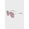 Rectangular pink sunglasses with logo