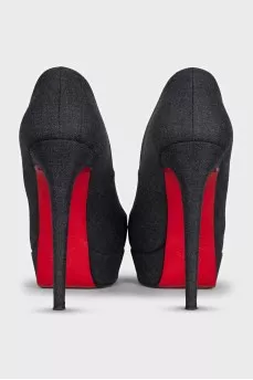 Black textile shoes