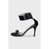 Black textile sandals