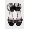 Black textile sandals