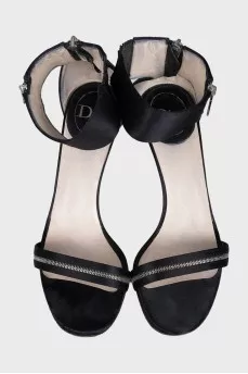 Black textile sandals