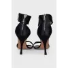 Black textile sandals