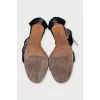Black textile sandals