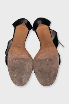 Black textile sandals