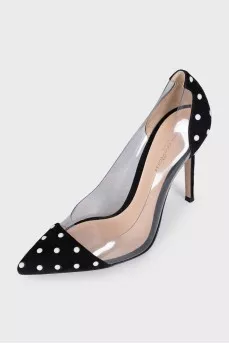 Black shoes with transparent inserts