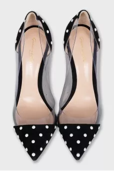Black shoes with transparent inserts