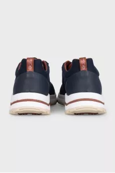 Men's blue sneakers made of combined material